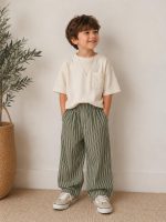 YEŞİL ÇİZGİLİ BALON PANTOLON